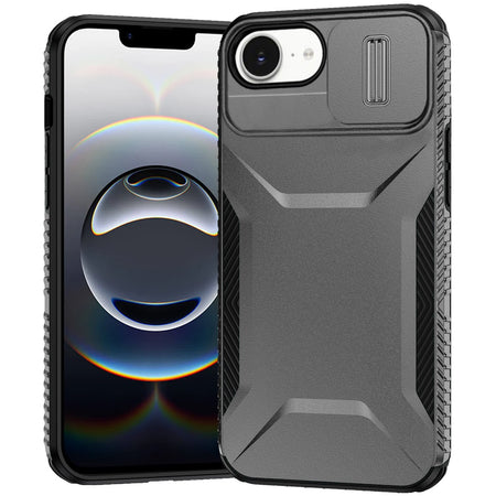 Premium Ultimate U Design Hybrid Case With Camera Window Covering for iPhone 16E (E Edition) / SE4 (2025) - Grey