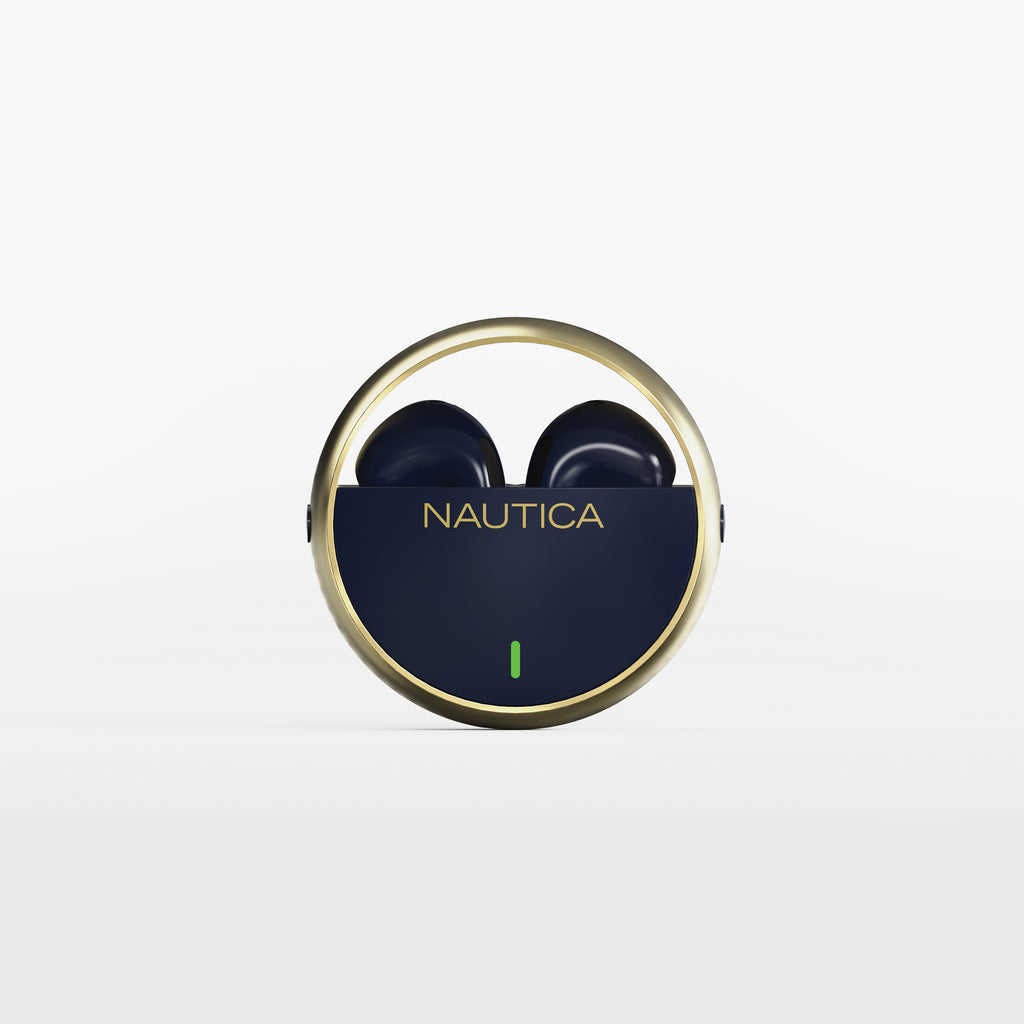 Nautica True Wireless Stereo Earbuds With Charging Case T700 - Navy-Gold