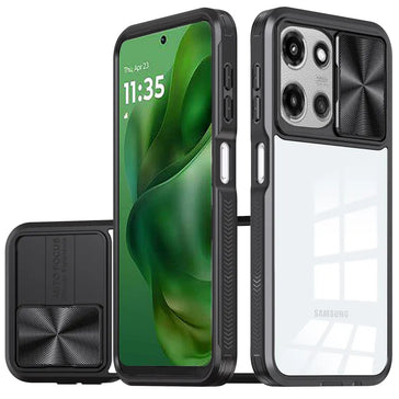 Premium Fusion Transparent Clear Hybrid Case For Motorola Moto G Power 5G 2025 - Black