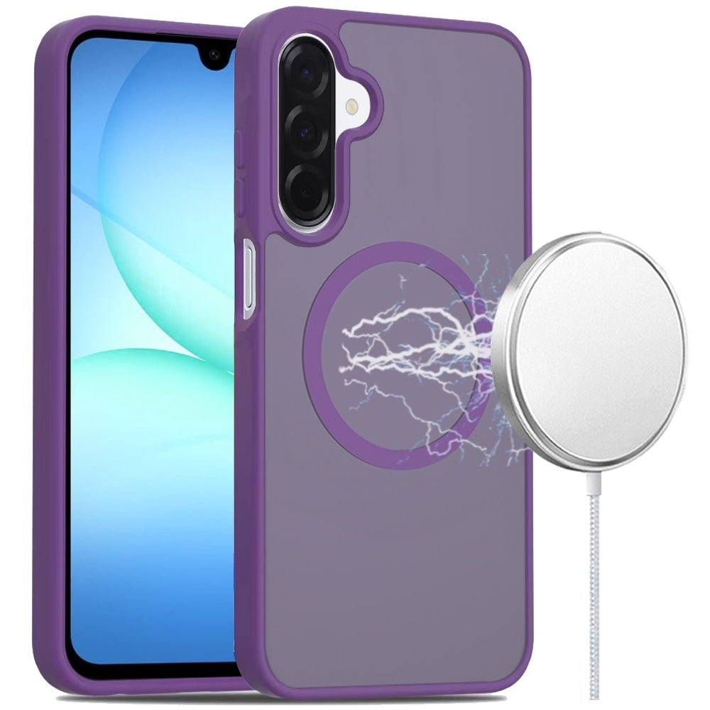 Premium [Magnetic Circle] Smooth SaFE Matte Feel Hybrid Case For Samsung A17 5G - Dark Purple