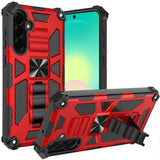 HR Premium Machine Design Hybrid Case With Kickstand For Samsung Galaxy A27 - Red