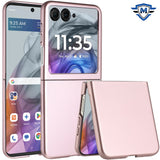 Metkase Flip Snap On Premium Matte Finish Case Cover In Slide-Out Package For Motorola Razr 2024/2025/2026 - Rose Gold