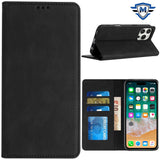 Metkase Wallet PU Vegan Leather ID Card Money Holder With Magnetic Closure In Slide-Out Package For iPhone 16 Pro Max 6.9 Inch - Black