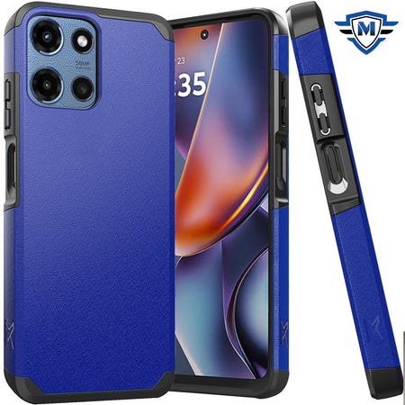 Metkase (Original Series) Tough Strong Shockproof Hybrid Case In Slide-Out Package For Motorola Moto G 5G 2025 - Classic Blue