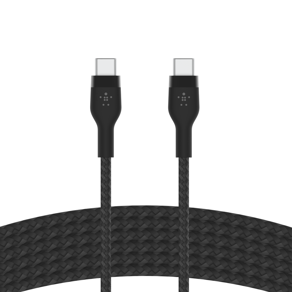 Belkin Boostcharge Pro Flex Braided Silicone Usb-C To Usb-C 2.0 3M/9.8' Cable - Black
