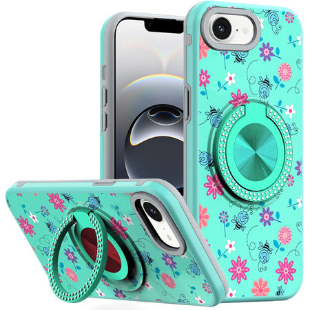 Premium Metal Diamond Cd Pattern Design Matte Finished Case For iPhone 16E / SE4 (2025) - 6