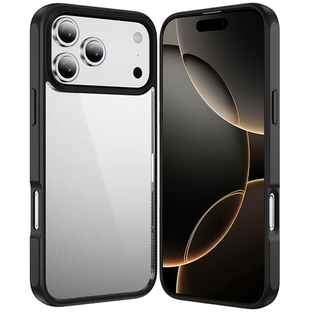 Premium Hq Transparent Thick 2.0mm Hybrid Case For iPhone 17 Pro Max - Black