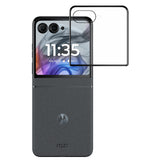 Metkase Premium Black Edged Tempered Glass Designed To Allow Full Functionality W/ Cover On For Motorola Razr 2024/2025/2026