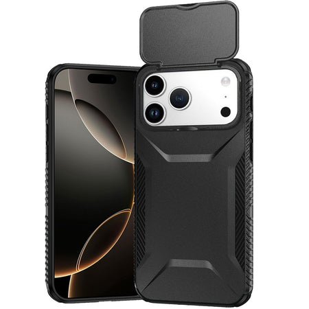 Premium Ultimate U Design Hybrid Case With Camera Window Covering For iPhone 17 Pro Max - Black