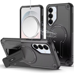 HR Premium Sturdy Bracket Kickstand Magnetic Hybrid Case For Samsung Galaxy S26 Fe - Black
