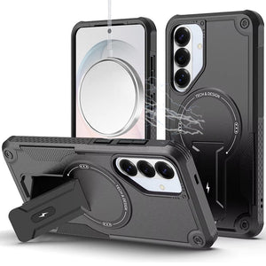 HR Premium Sturdy Bracket Kickstand Magnetic Hybrid Case For Samsung Galaxy S26 Fe - Black
