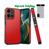 Metkase (Original Series) Tough Strong Shockproof Hybrid Case In Slide-Out Package For Moto G Stylus 5G 2025 - Red