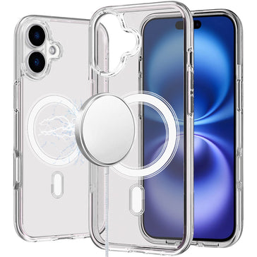 Premium Sturdy Ultra [Magnetic Circle] Thick 3mm Transparent Hybrid Case For iPhone 17 - Clear