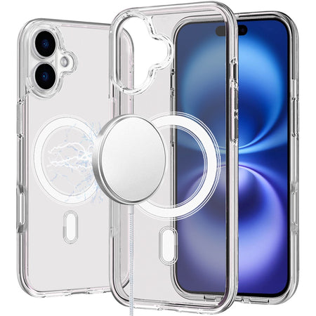 Premium Sturdy Ultra [Magnetic Circle] Thick 3mm Transparent Hybrid Case For iPhone 17 - Clear