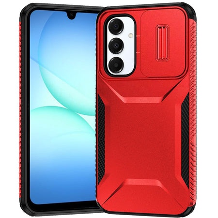 Premium Ultimate U Design Hybrid Case With Camera Window Covering For Samsung A17 5G - Red