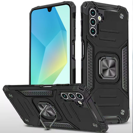 Premium Robust Magnetic Kickstand Hybrid Case For Samsung A16 5G - Black