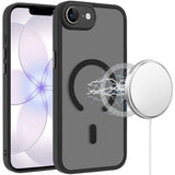 HR Premium Matte Frosted Magnetic Hybrid Case With Covered Camera Protection For Iphone 17E / 16E / Se4 - Black