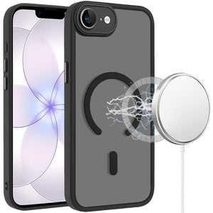 HR Premium Matte Frosted Magnetic Hybrid Case With Covered Camera Protection For Iphone 17E / 16E / Se4 - Black