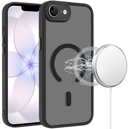 HR Premium Matte Frosted Magnetic Hybrid Case With Covered Camera Protection For Iphone 17E / 16E / Se4 - Black