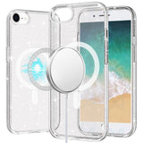 Premium Glitter Ultra [Magnetic Circle] Thick 3mm Transparent Hybrid Case For iPhone 16E / SE4 - Clear