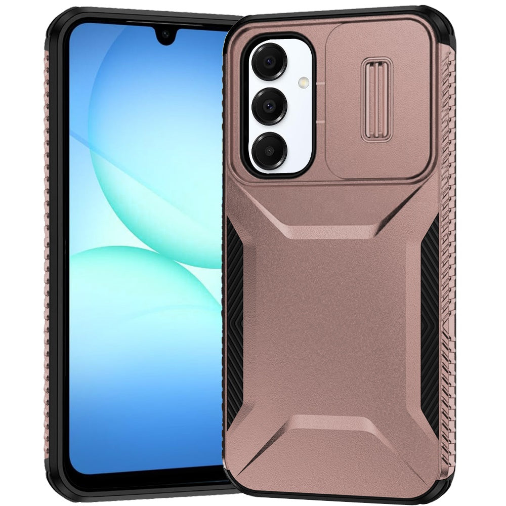 Premium Ultimate U Design Hybrid Case With Camera Window Covering For Samsung A17 5G - Rose Gold
