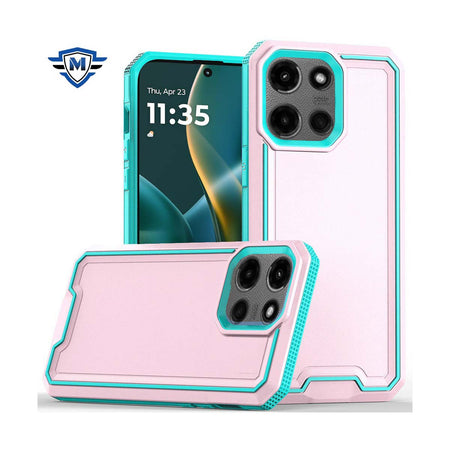 Metkase Rank Tough Strong Modern Fused Hybrid Case For Moto G Stylus 5G 2025 - Light Pink