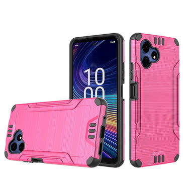 HR Premium Premium Brushed Metalled Hybrid Case For Celero 5G Velocity - Hot Pink