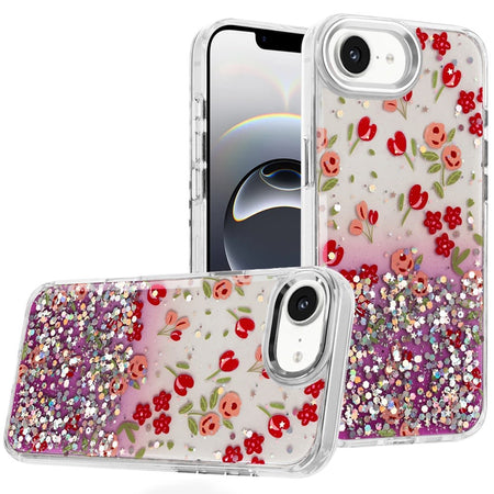 Premium Beautiful Epoxy Designs W/ Chrome Edges Case For iPhone 16E / SE4 (2025) - 5