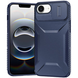 Premium Ultimate U Design Hybrid Case With Camera Window Covering For iPhone 16E / SE4 (2025) - Dark Blue