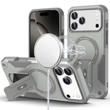 Premium Sturdy Bracket Kickstand Magnetic Hybrid Case For iPhone 17 Pro Max - Grey