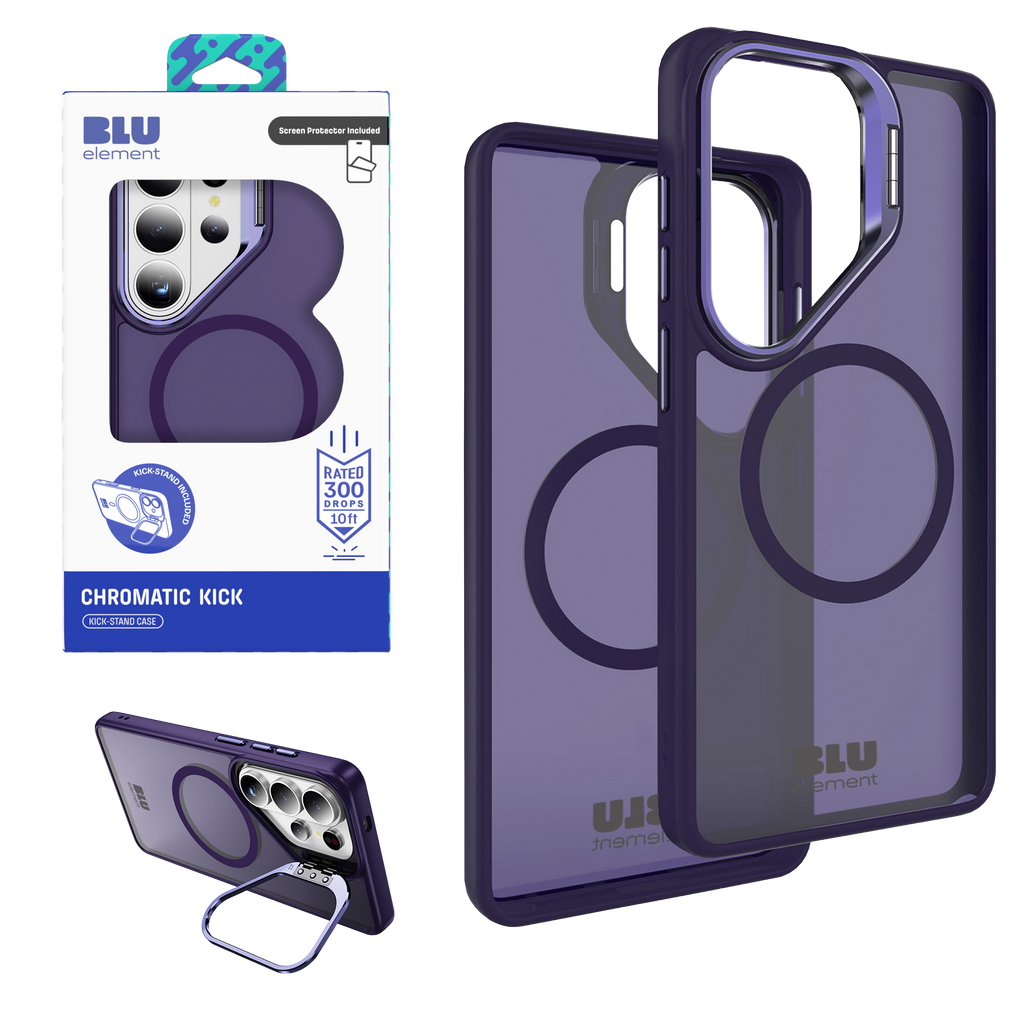 Blu Element Chromatic Kick Case W/ Magnets And Screen Protector For Samsung Galaxy S26 Ultra - Deep Violet