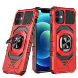 HR Premium Robotic Hybrid cover With Magnetic Ring Stand For iPhone 13 / 14 - Red