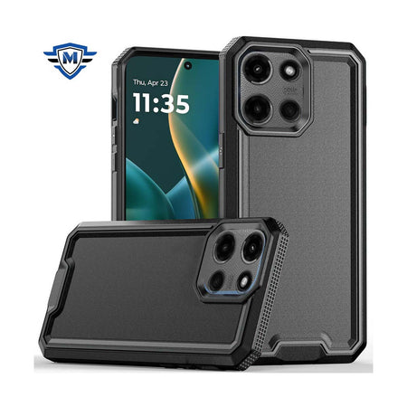 Metkase Rank Tough Strong Modern Fused Hybrid Case For Moto G Stylus 5G 2025 - Black