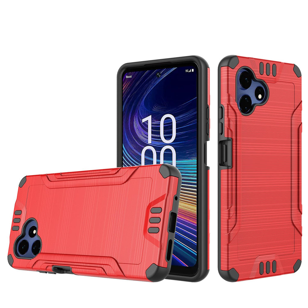 HR Premium Premium Brushed Metalled Hybrid Case For Celero 5G Velocity - Red