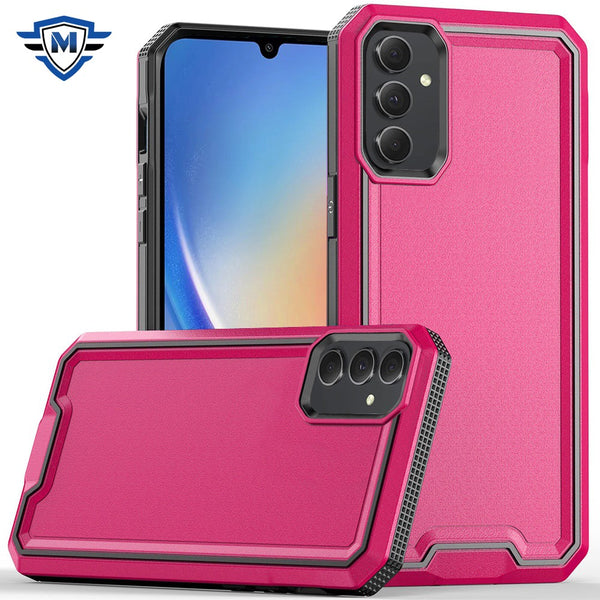 Metkase Rank Tough Strong Modern Fused Hybrid Case In Slide-Out Package For Samsung A35 5G - Hot Pink