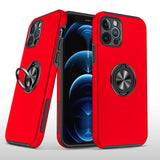 HR Premium Chief Oil Painted Magnetic Ring Stand Hybrid cover For iPhone 13 / 14 - Red