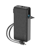 myCharge 10K Mah Retractacharger W/ Built-In Usb-C Cables W/ Ac - Black