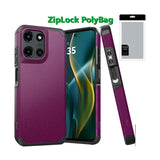 Metkase (Original Series) Tough Strong Shockproof Hybrid Case In Slide-Out Package For Moto G Stylus 5G 2025 - Dark Purple