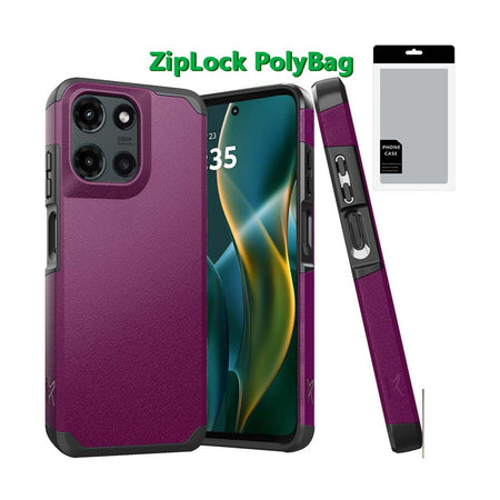Metkase (Original Series) Tough Strong Shockproof Hybrid Case In Slide-Out Package For Moto G Stylus 5G 2025 - Dark Purple