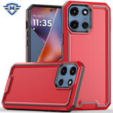 Metkase Rank Tough Strong Modern Fused Hybrid Case For Motorola Moto G 5G 2025 - Red