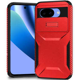 HR Premium Ultimate U Design Hybrid Case W/ Camera Window Covering For Google Pixel 10A - Red