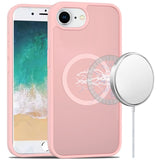Premium [Magnetic Circle] Smooth Safe Matte Feel Hybrid Case For iPhone 16E / SE4 - Light Pink