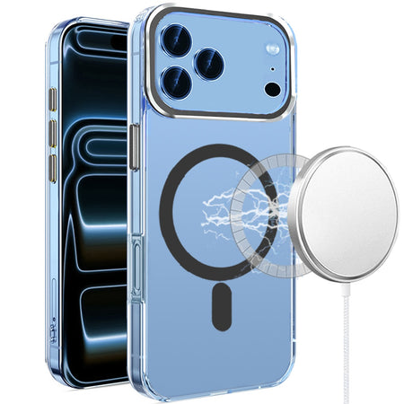 Premium Matching Clear Transparent Circle Design Case For iPhone 17 Pro Max - Black