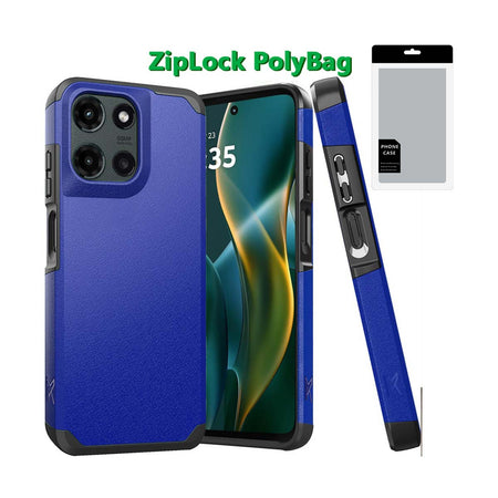 Metkase (Original Series) Tough Strong Shockproof Hybrid Case In Slide-Out Package For Moto G Stylus 5G 2025 - Classic Blue