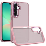 HR Premium Polished Oil Thick Acrylic Metal Button Hybrid Case Cover For Samsung Galaxy A27 - Light Pink