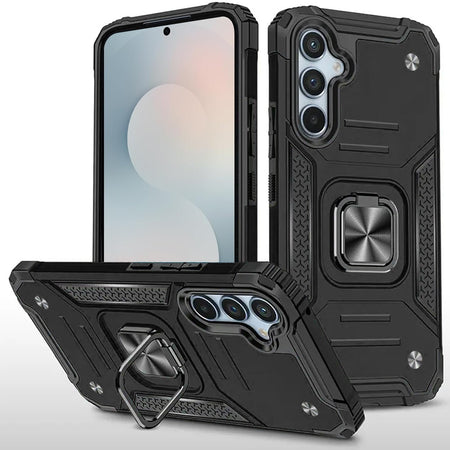 Premium Robust Magnetic Kickstand Hybrid Case Cover For Samsung S25 - Black