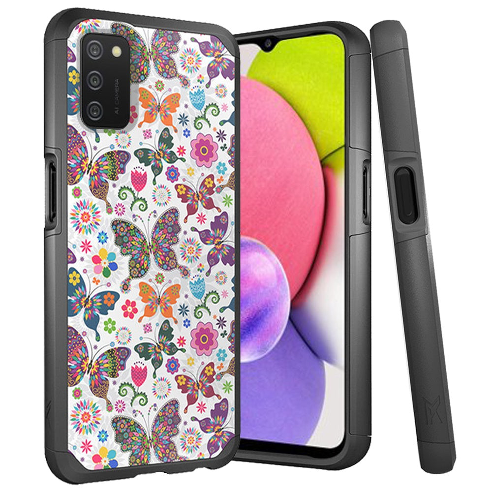 Samsung Galaxy A03s MetKase Original ShockProof Case Cover (Harmonious Butterfly Floral)