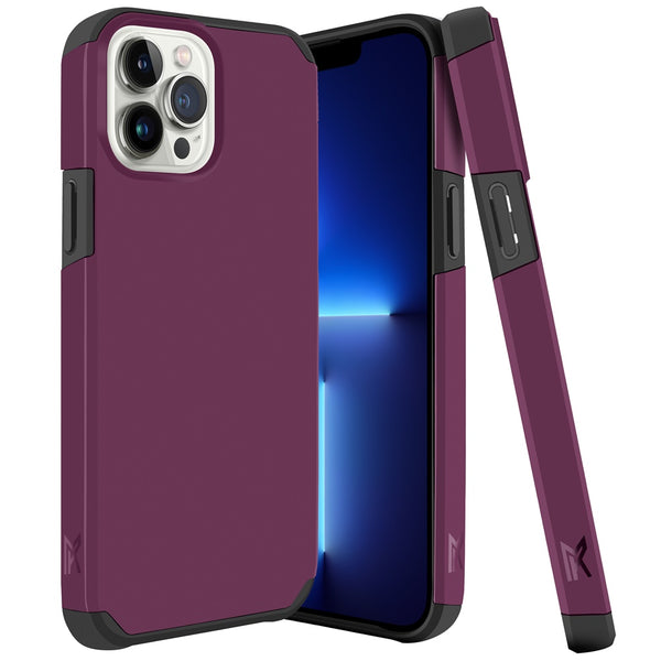 iPhone 13 Pro Premium Minimalistic Slim Tough ShockProof Hybrid Case Cover (Magenta Purple)