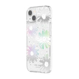 Kate Spade New York Protective Hardshell Case For iPhone 13 - Daisy Iridescent Foil/White/Clear