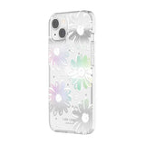 Kate Spade New York Protective Hardshell Case For iPhone 13 / iPhone 14 - Daisy Iridescent Foil/White/Clear